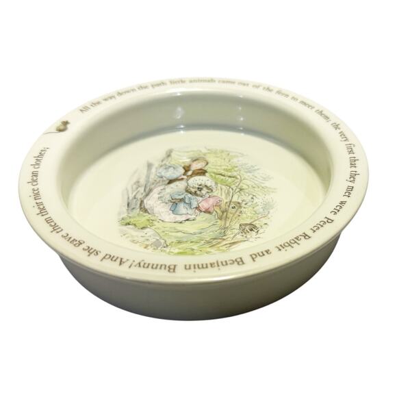 Vintage Wedgwood Beatrix Potter Mrs. Tiggle Wiggly Round Baby Bowl Dish England - Picture 6 of 10